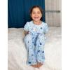 Arshiner Pajamas for Girls Short Sleeve Long Pants Pjs Cute Soft Sleepwear Lounge Sets(Blue Stars Moons)