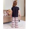 Arshiner Pajamas for Girls Short Sleeve Long Pants Pjs Cute Soft Sleepwear Lounge Sets(Bow Plaid)