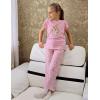 Arshiner Pajamas for Girls Short Sleeve Long Pants Pjs Cute Soft Sleepwear Lounge Sets(Daisy Dog)