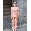 Arshiner Pajamas for Girls Short Sleeve Long Pants Pjs Cute Soft Sleepwear Lounge Sets(Heart Dog)