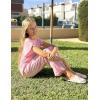 Arshiner Pajamas for Girls Short Sleeve Long Pants Pjs Cute Soft Sleepwear Lounge Sets(Pink)
