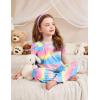 Arshiner Pajamas for Girls Short Sleeve Long Pants Pjs Cute Soft Sleepwear Lounge Sets(Pink Blue Tie Dye)