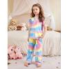Arshiner Pajamas for Girls Short Sleeve Long Pants Pjs Cute Soft Sleepwear Lounge Sets(Pink Blue Tie Dye)