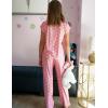 Arshiner Pajamas for Girls Short Sleeve Long Pants Pjs Cute Soft Sleepwear Lounge Sets(Pink Heart)