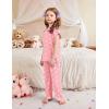 Arshiner Pajamas for Girls Short Sleeve Long Pants Pjs Cute Soft Sleepwear Lounge Sets(Pink Heart)