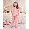Arshiner Pajamas for Girls Short Sleeve Long Pants Pjs Cute Soft Sleepwear Lounge Sets(Pink Heart)