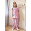 Arshiner Pajamas for Girls Short Sleeve Long Pants Pjs Cute Soft Sleepwear Lounge Sets(Pink Purple Tie Dye)