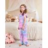 Arshiner Pajamas for Girls Short Sleeve Long Pants Pjs Cute Soft Sleepwear Lounge Sets(Pink Purple Tie Dye)
