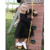 Arshiner Toddler Christmas Dress Girls Sequin Tulle Puff Long Sleeves Tutu Dress Princess Birthday Party Clothes 1-6T(Black – Glitter Tulle)