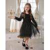 Arshiner Toddler Christmas Dress Girls Sequin Tulle Puff Long Sleeves Tutu Dress Princess Birthday Party Clothes 1-6T(Black – Glitter Tulle)
