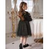 Arshiner Toddler Christmas Dress Girls Sequin Tulle Puff Long Sleeves Tutu Dress Princess Birthday Party Clothes 1-6T(Black – Glitter Tulle)