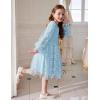 Arshiner Toddler Christmas Dress Girls Sequin Tulle Puff Long Sleeves Tutu Dress Princess Birthday Party Clothes 1-6T(Blue – Daisy Tulle)