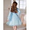 Arshiner Toddler Christmas Dress Girls Sequin Tulle Puff Long Sleeves Tutu Dress Princess Birthday Party Clothes 1-6T(Blue – Daisy Tulle)