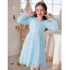 Arshiner Toddler Christmas Dress Girls Sequin Tulle Puff Long Sleeves Tutu Dress Princess Birthday Party Clothes 1-6T(Blue – Daisy Tulle)