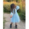 Arshiner Toddler Christmas Dress Girls Sequin Tulle Puff Long Sleeves Tutu Dress Princess Birthday Party Clothes 1-6T(Blue – Daisy Tulle)