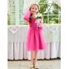Arshiner Toddler Christmas Dress Girls Sequin Tulle Puff Long Sleeves Tutu Dress Princess Birthday Party Clothes 1-6T(Deep Pink – Solid Tulle)