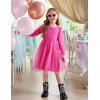 Arshiner Toddler Christmas Dress Girls Sequin Tulle Puff Long Sleeves Tutu Dress Princess Birthday Party Clothes 1-6T(Deep Pink – Solid Tulle)