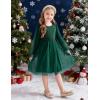 Arshiner Toddler Christmas Dress Girls Sequin Tulle Puff Long Sleeves Tutu Dress Princess Birthday Party Clothes 1-6T(Green – Solid Tulle)