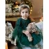 Arshiner Toddler Christmas Dress Girls Sequin Tulle Puff Long Sleeves Tutu Dress Princess Birthday Party Clothes 1-6T(Green – Solid Tulle)