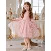 Arshiner Toddler Christmas Dress Girls Sequin Tulle Puff Long Sleeves Tutu Dress Princess Birthday Party Clothes 1-6T(Pink – Daisy Tulle)
