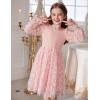 Arshiner Toddler Christmas Dress Girls Sequin Tulle Puff Long Sleeves Tutu Dress Princess Birthday Party Clothes 1-6T(Pink – Daisy Tulle)