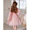 Arshiner Toddler Christmas Dress Girls Sequin Tulle Puff Long Sleeves Tutu Dress Princess Birthday Party Clothes 1-6T(Pink – Daisy Tulle)