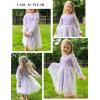 Arshiner Toddler Christmas Dress Girls Sequin Tulle Puff Long Sleeves Tutu Dress Princess Birthday Party Clothes 1-6T(Purple – Daisy Tulle)