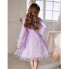 Arshiner Toddler Christmas Dress Girls Sequin Tulle Puff Long Sleeves Tutu Dress Princess Birthday Party Clothes 1-6T(Purple – Daisy Tulle)