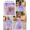 Arshiner Toddler Christmas Dress Girls Sequin Tulle Puff Long Sleeves Tutu Dress Princess Birthday Party Clothes 1-6T(Purple – Daisy Tulle)