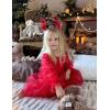 Arshiner Toddler Christmas Dress Girls Sequin Tulle Puff Long Sleeves Tutu Dress Princess Birthday Party Clothes 1-6T(Red – Glitter Tulle)