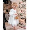 Arshiner Toddler Christmas Dress Girls Sequin Tulle Puff Long Sleeves Tutu Dress Princess Birthday Party Clothes 1-6T(White – Glitter Tulle)