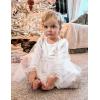 Arshiner Toddler Christmas Dress Girls Sequin Tulle Puff Long Sleeves Tutu Dress Princess Birthday Party Clothes 1-6T(White – Glitter Tulle)