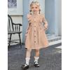 Arshiner Toddler Fall Winter Sweater Dress Ruffle Long Sleeve Ribbed Knit Button Down Casual Dresses with Pockets(Beige)