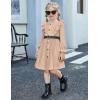 Arshiner Toddler Fall Winter Sweater Dress Ruffle Long Sleeve Ribbed Knit Button Down Casual Dresses with Pockets(Beige)