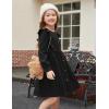 Arshiner Toddler Fall Winter Sweater Dress Ruffle Long Sleeve Ribbed Knit Button Down Casual Dresses with Pockets(Black)