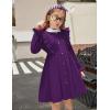 Arshiner Toddler Fall Winter Sweater Dress Ruffle Long Sleeve Ribbed Knit Button Down Casual Dresses with Pockets(Dark Purple)
