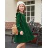 Arshiner Toddler Fall Winter Sweater Dress Ruffle Long Sleeve Ribbed Knit Button Down Casual Dresses with Pockets(Green)