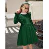 Arshiner Toddler Fall Winter Sweater Dress Ruffle Long Sleeve Ribbed Knit Button Down Casual Dresses with Pockets(Green)