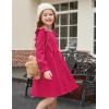Arshiner Toddler Fall Winter Sweater Dress Ruffle Long Sleeve Ribbed Knit Button Down Casual Dresses with Pockets(Hot Pink)