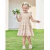 Arshiner Toddler Girls Dress Ruffle Sleeveless Tiered Swing Twirly Dresses Cute Summer Beach Sundress with Pocket for 1-6T(Beige)