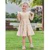 Arshiner Toddler Girls Dress Ruffle Sleeveless Tiered Swing Twirly Dresses Cute Summer Beach Sundress with Pocket for 1-6T(Beige)