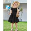 Arshiner Toddler Girls Dress Ruffle Sleeveless Tiered Swing Twirly Dresses Cute Summer Beach Sundress with Pocket for 1-6T(Black)