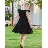 Arshiner Toddler Girls Dress Ruffle Sleeveless Tiered Swing Twirly Dresses Cute Summer Beach Sundress with Pocket for 1-6T(Black)