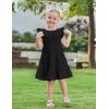Arshiner Toddler Girls Dress Ruffle Sleeveless Tiered Swing Twirly Dresses Cute Summer Beach Sundress with Pocket for 1-6T(Black)