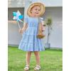 Arshiner Toddler Girls Dress Ruffle Sleeveless Tiered Swing Twirly Dresses Cute Summer Beach Sundress with Pocket for 1-6T(Blue)