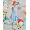 Arshiner Toddler Girls Dress Ruffle Sleeveless Tiered Swing Twirly Dresses Cute Summer Beach Sundress with Pocket for 1-6T(Blue)