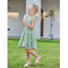 Arshiner Toddler Girls Dress Ruffle Sleeveless Tiered Swing Twirly Dresses Cute Summer Beach Sundress with Pocket for 1-6T(Green)