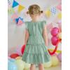 Arshiner Toddler Girls Dress Ruffle Sleeveless Tiered Swing Twirly Dresses Cute Summer Beach Sundress with Pocket for 1-6T(Green)