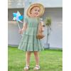 Arshiner Toddler Girls Dress Ruffle Sleeveless Tiered Swing Twirly Dresses Cute Summer Beach Sundress with Pocket for 1-6T(Green)