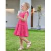 Arshiner Toddler Girls Dress Ruffle Sleeveless Tiered Swing Twirly Dresses Cute Summer Beach Sundress with Pocket for 1-6T(Hot Pink)